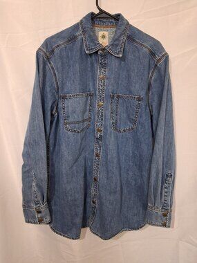 Vintage Y2K The Territory Ahead Denim Snap Shirt Mens Large Western Workwear